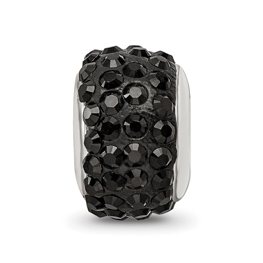 Sterling Silver Reflections Black Full Preciosa Crystal Bead