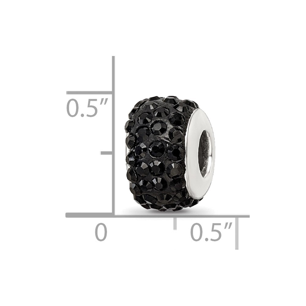 Sterling Silver Reflections Black Full Preciosa Crystal Bead