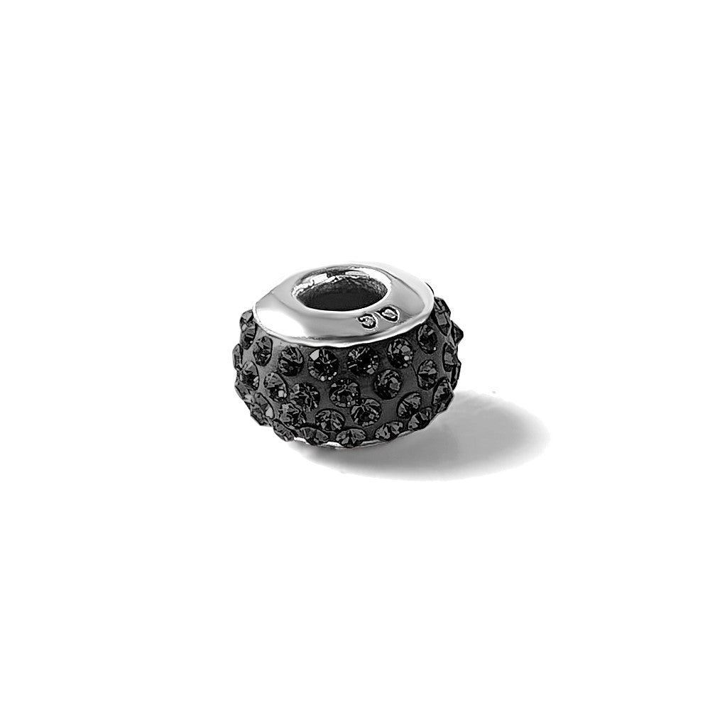 Sterling Silver Reflections Black Full Preciosa Crystal Bead