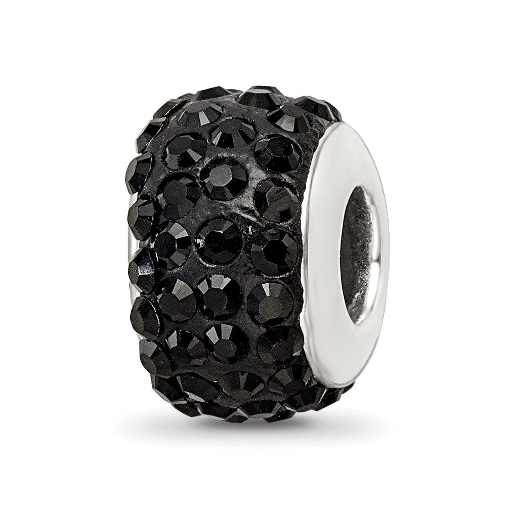 Sterling Silver Reflections Black Full Preciosa Crystal Bead