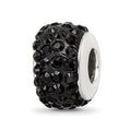 Sterling Silver Reflections Black Full Preciosa Crystal Bead