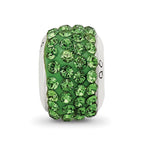 Sterling Silver Reflections Green Full Preciosa Crystal Bead