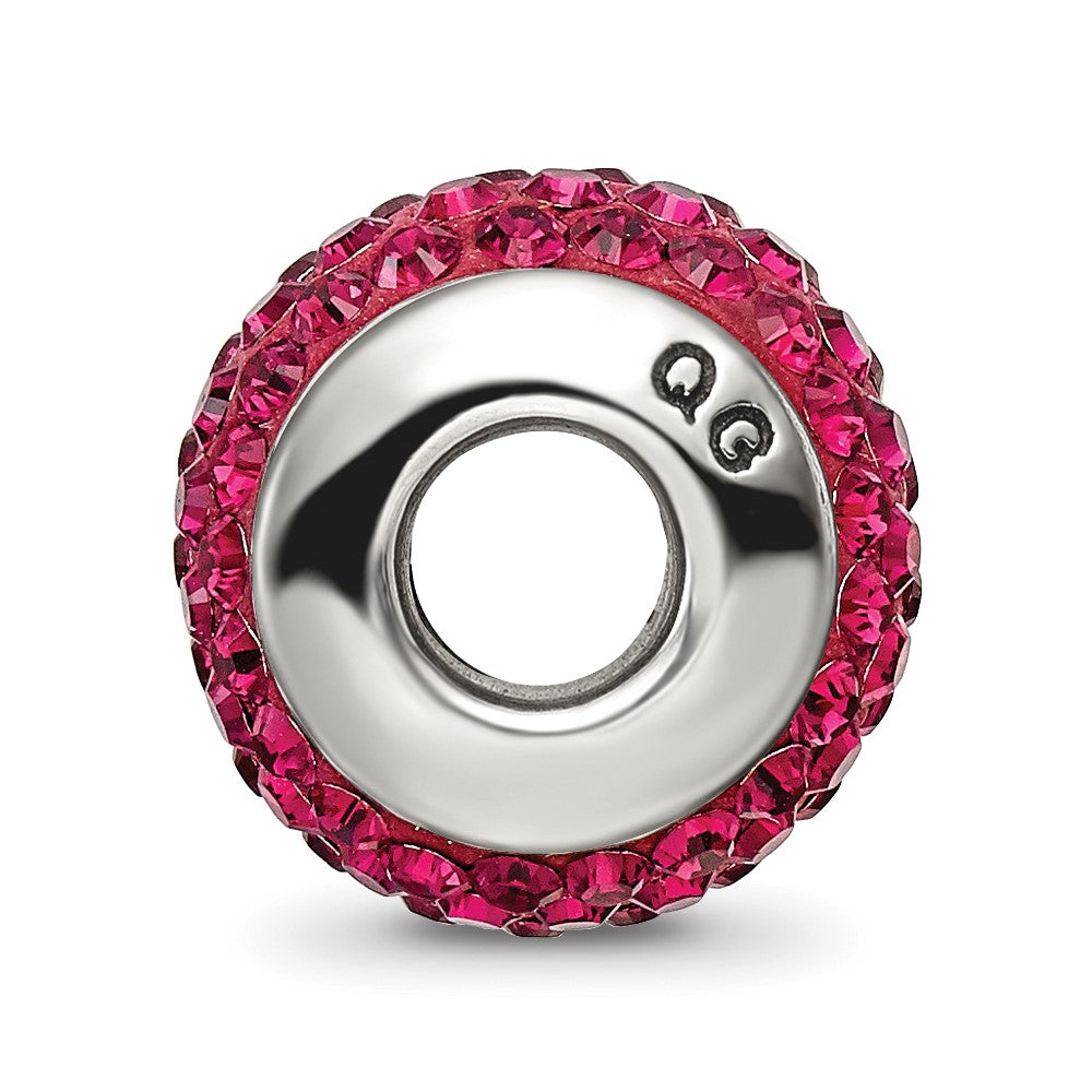 Sterling Silver Reflections Maroon Full Preciosa Crystal Bead