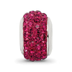 Sterling Silver Reflections Maroon Full Preciosa Crystal Bead