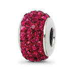 Sterling Silver Reflections Maroon Full Preciosa Crystal Bead