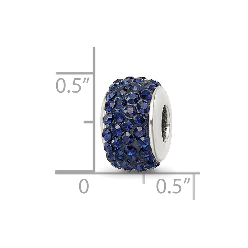 Sterling Silver Reflections Dark Blue/Navy Full Preciosa Crystal Bead