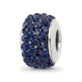 Sterling Silver Reflections Dark Blue/Navy Full Preciosa Crystal Bead