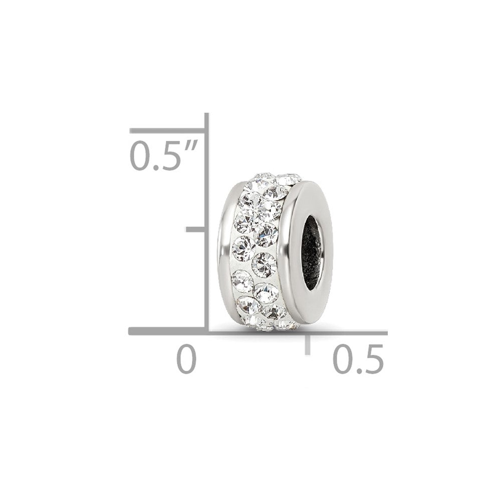 Sterling Silver Reflections Double Row White Preciosa Crystal Bead
