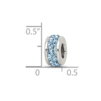 Sterling Silver Reflections Sky Blue Double Row Preciosa Crystal Bead