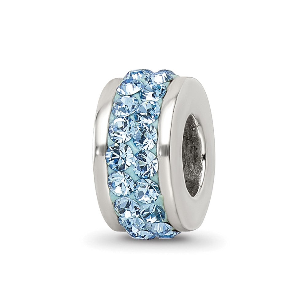 Sterling Silver Reflections Sky Blue Double Row Preciosa Crystal Bead
