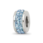 Sterling Silver Reflections Sky Blue Double Row Preciosa Crystal Bead