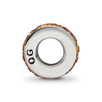 Sterling Silver Reflections Orange Double Row Preciosa Crystal Bead
