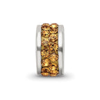 Sterling Silver Reflections Orange Double Row Preciosa Crystal Bead