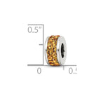Sterling Silver Reflections Orange Double Row Preciosa Crystal Bead