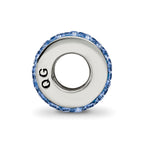 Sterling Silver Reflections Blue Double Row Preciosa Crystal Bead