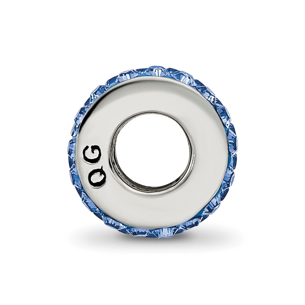 Sterling Silver Reflections Blue Double Row Preciosa Crystal Bead