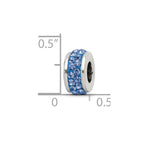 Sterling Silver Reflections Blue Double Row Preciosa Crystal Bead