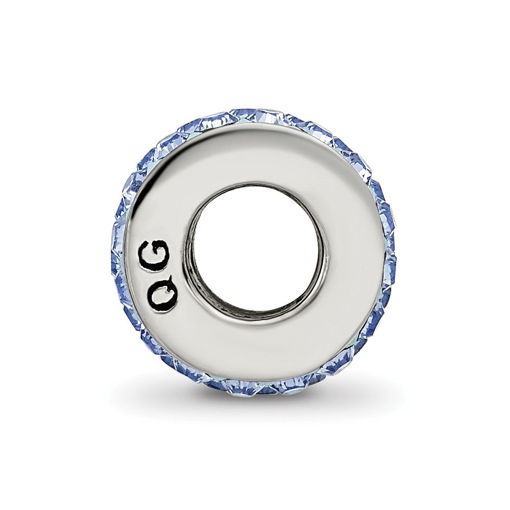 Sterling Silver Reflections Light Blue Double Row Preciosa Crystal Bead