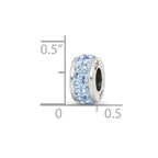 Sterling Silver Reflections Light Blue Double Row Preciosa Crystal Bead
