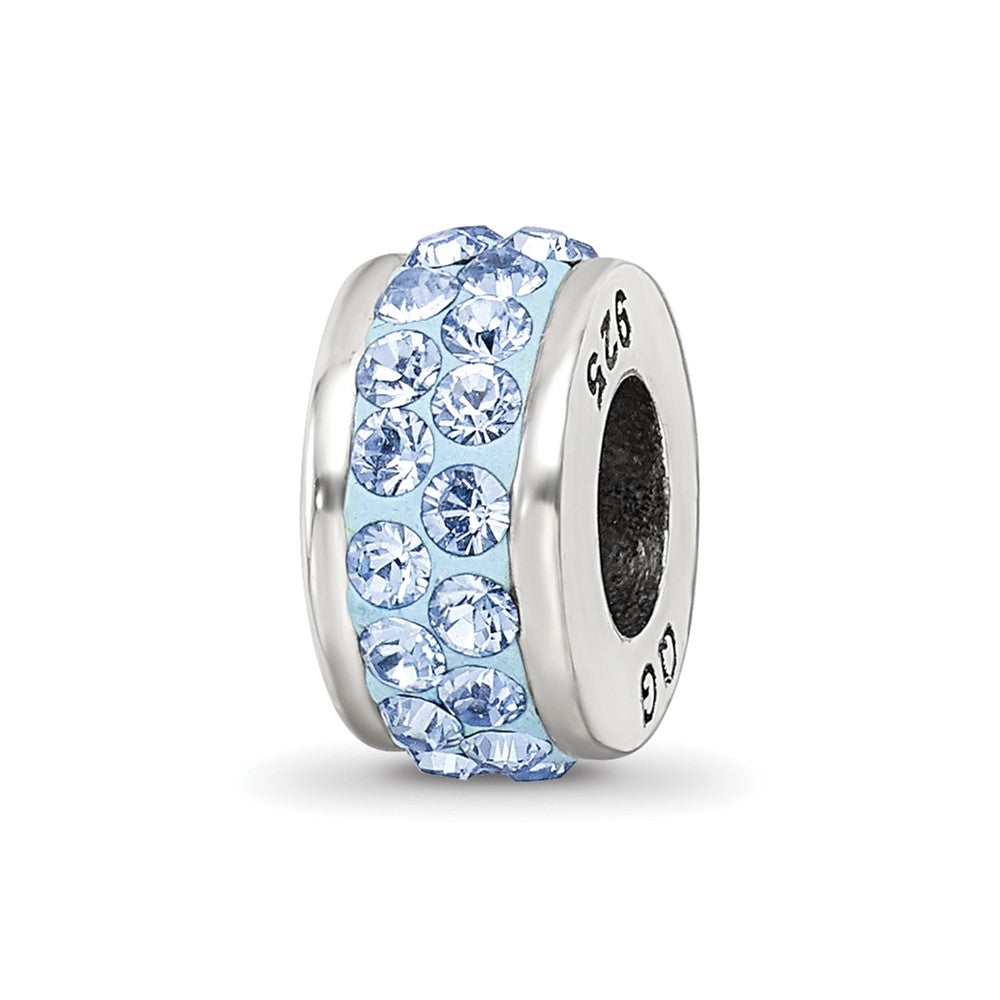Sterling Silver Reflections Light Blue Double Row Preciosa Crystal Bead