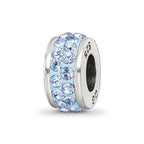 Sterling Silver Reflections Light Blue Double Row Preciosa Crystal Bead