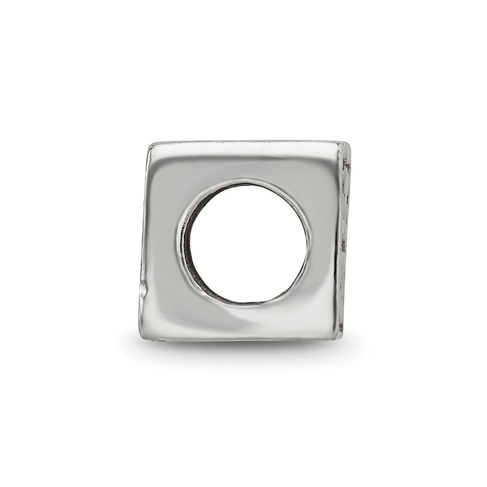 Sterling Silver Reflections Heart Cube Bead