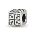 Sterling Silver Reflections Heart Cube Bead