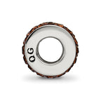 Sterling Silver Reflections Brown Double Row Preciosa Crystal Bead