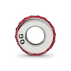 Sterling Silver Reflections Red Double Row Preciosa Crystal Bead