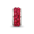 Sterling Silver Reflections Red Double Row Preciosa Crystal Bead