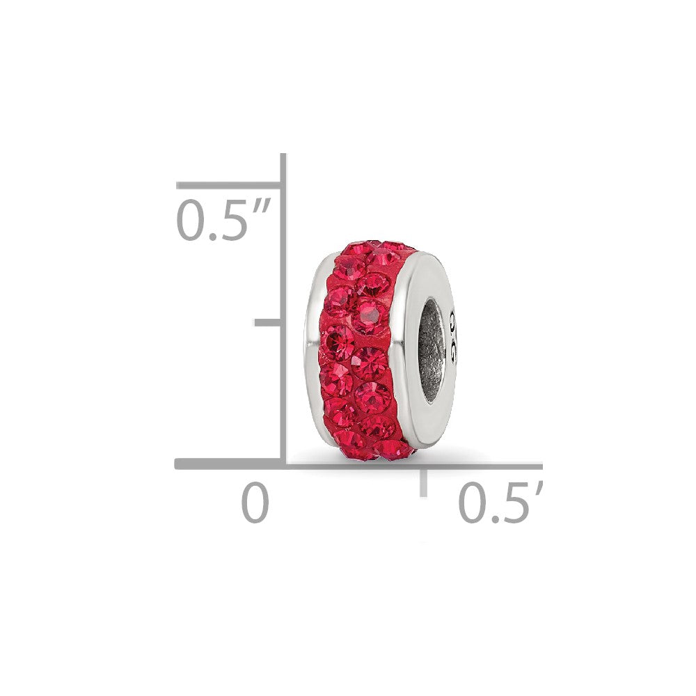 Sterling Silver Reflections Red Double Row Preciosa Crystal Bead