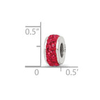 Sterling Silver Reflections Red Double Row Preciosa Crystal Bead