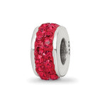 Sterling Silver Reflections Red Double Row Preciosa Crystal Bead