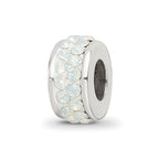 Sterling Silver Reflections Cream Double Row Preciosa Crystal Bead