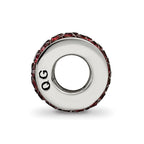 Sterling Silver Reflections Crimson Double Row Preciosa Crystal Bead