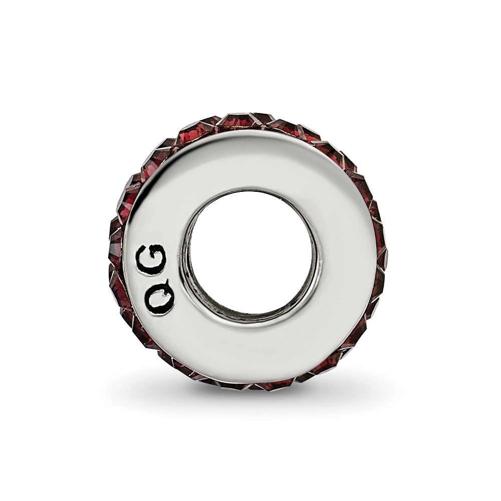 Sterling Silver Reflections Crimson Double Row Preciosa Crystal Bead