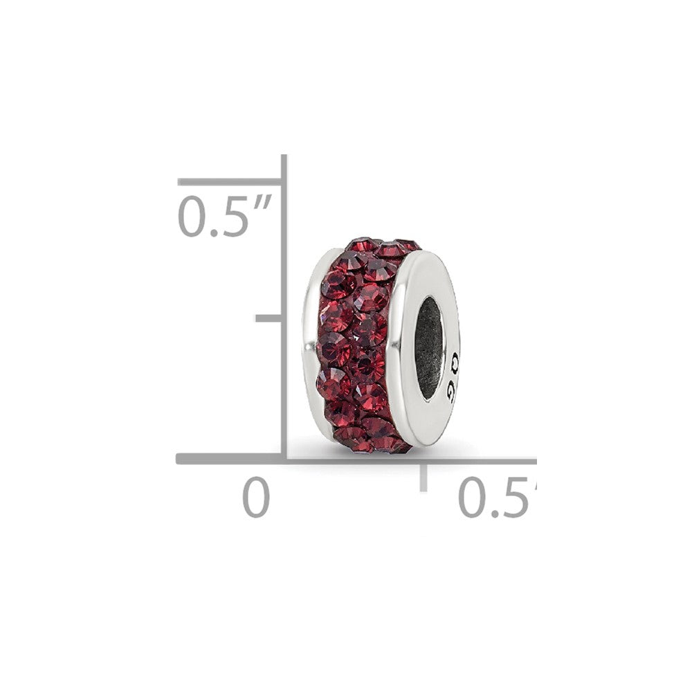 Sterling Silver Reflections Crimson Double Row Preciosa Crystal Bead