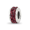 Sterling Silver Reflections Crimson Double Row Preciosa Crystal Bead