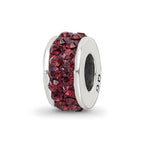 Sterling Silver Reflections Crimson Double Row Preciosa Crystal Bead