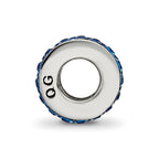 Sterling Silver Reflections Blue Double Row Preciosa Crystal Bead