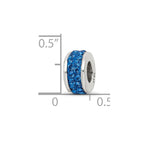 Sterling Silver Reflections Blue Double Row Preciosa Crystal Bead