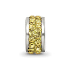 Sterling Silver Reflections Yellow Double Row Preciosa Crystal Bead