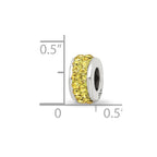 Sterling Silver Reflections Yellow Double Row Preciosa Crystal Bead