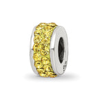 Sterling Silver Reflections Yellow Double Row Preciosa Crystal Bead
