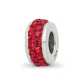 Sterling Silver Reflections Scarlet Double Row Preciosa Crystal Bead
