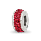 Sterling Silver Reflections Scarlet Double Row Preciosa Crystal Bead