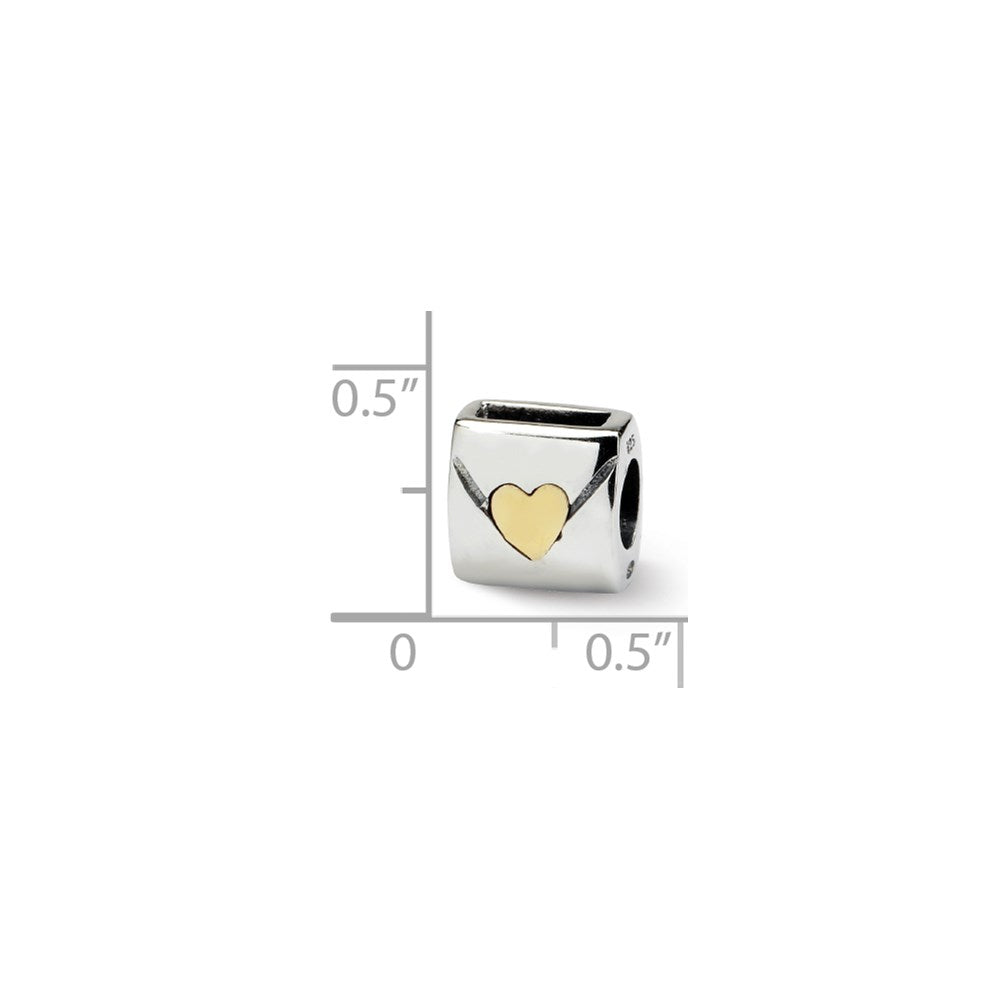 Sterling Silver & 14k Reflections Love Note Bead
