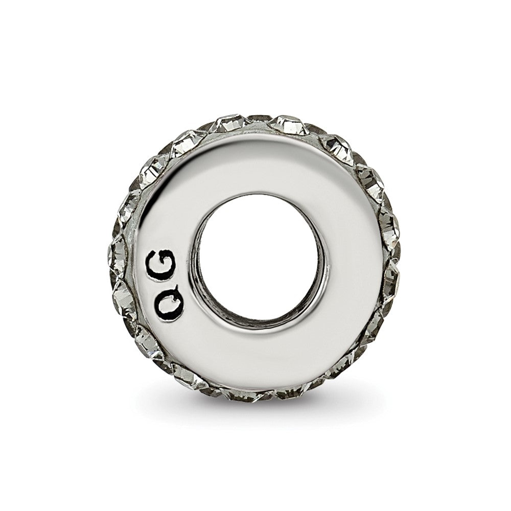 Sterling Silver Reflections Silver/Grey Double Row Preciosa Crystal Bead