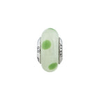 Sterling Silver Reflections Lt Green w/Green Dots Italian Murano Bead