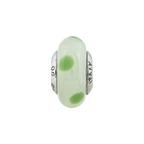 Sterling Silver Reflections Lt Green w/Green Dots Italian Murano Bead